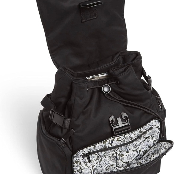 Vera Bradley Womens Cotton Utility Backpack Hiking Multi Pocket Cotton Black - Picture 7 of 7